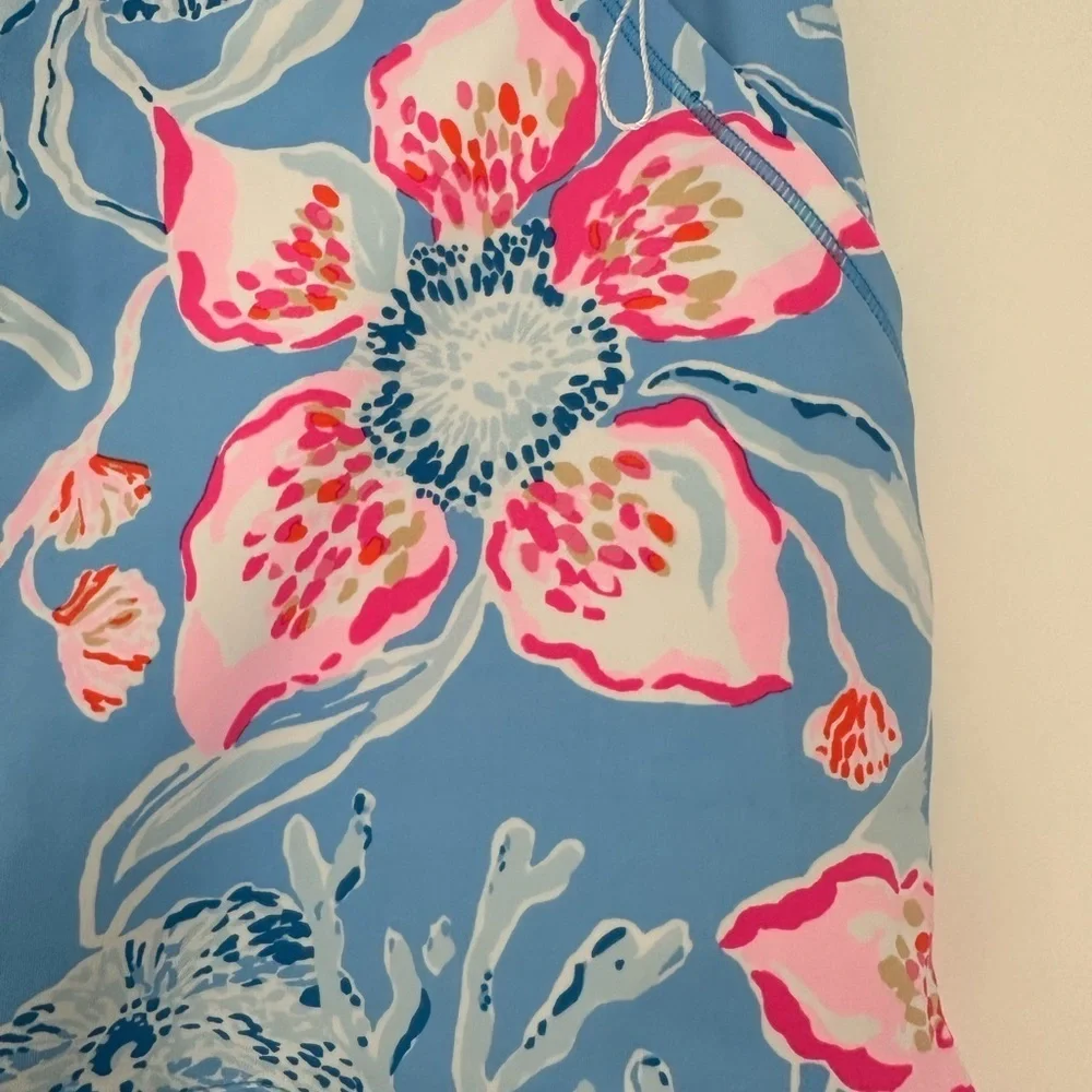 Lilly Pulitzer Blue and Pink Floral Skirt